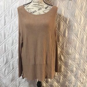 Atmosphere Tan Sweater with zippers on the side size 10
